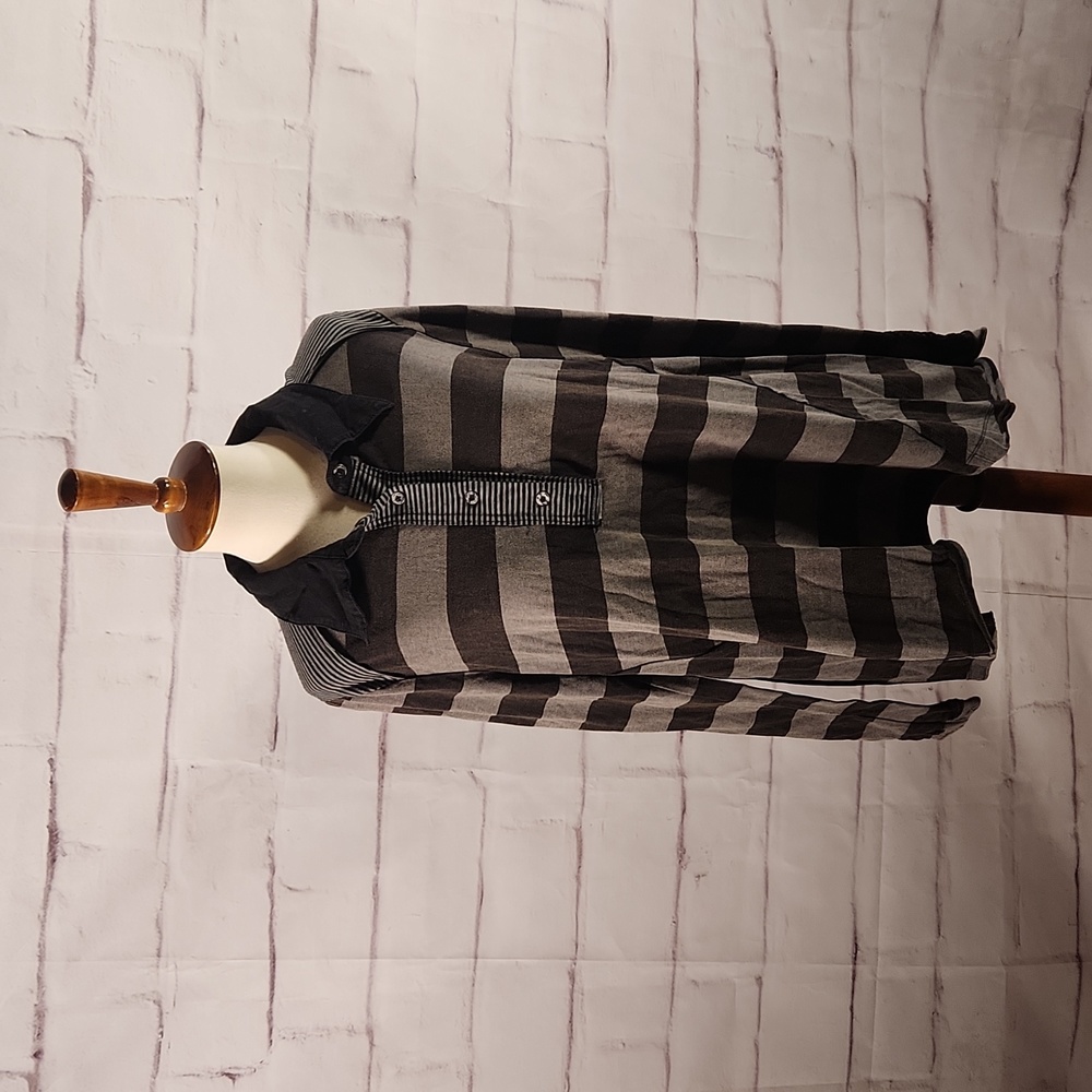 BKE Gimmicks Striped Long Sleeve Polo Shirt